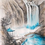 Waterfall-in-Japanese-style